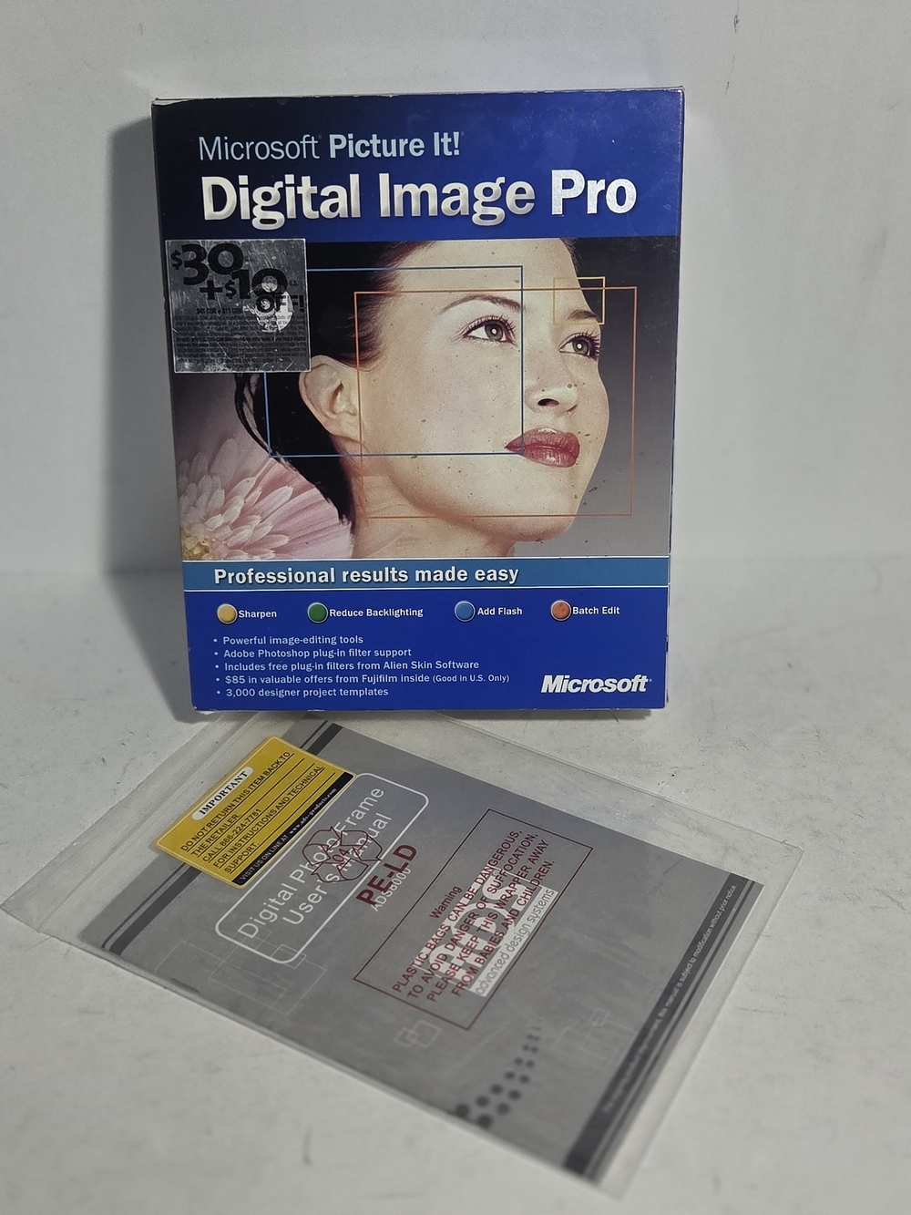 Microsoft Picture It! Digital Image Pro Version 7.0 PC Software Vintage Box Set